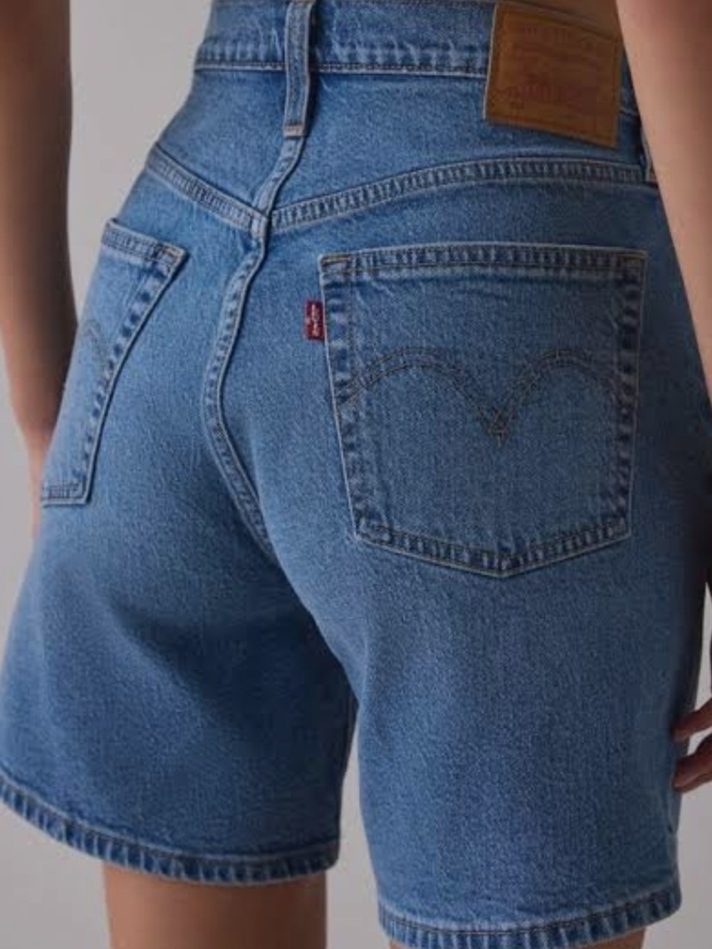 Levi's Medium Blue High-Waist Denim Shorts